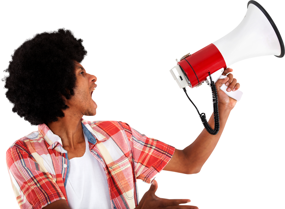 Revolutionary Black Man with Megaphone